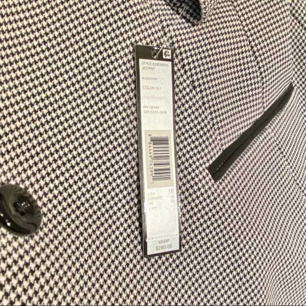 NEW Houndstooth Tahari Arthur S. Levine Blazer Size 16 - Picture 6 of 7